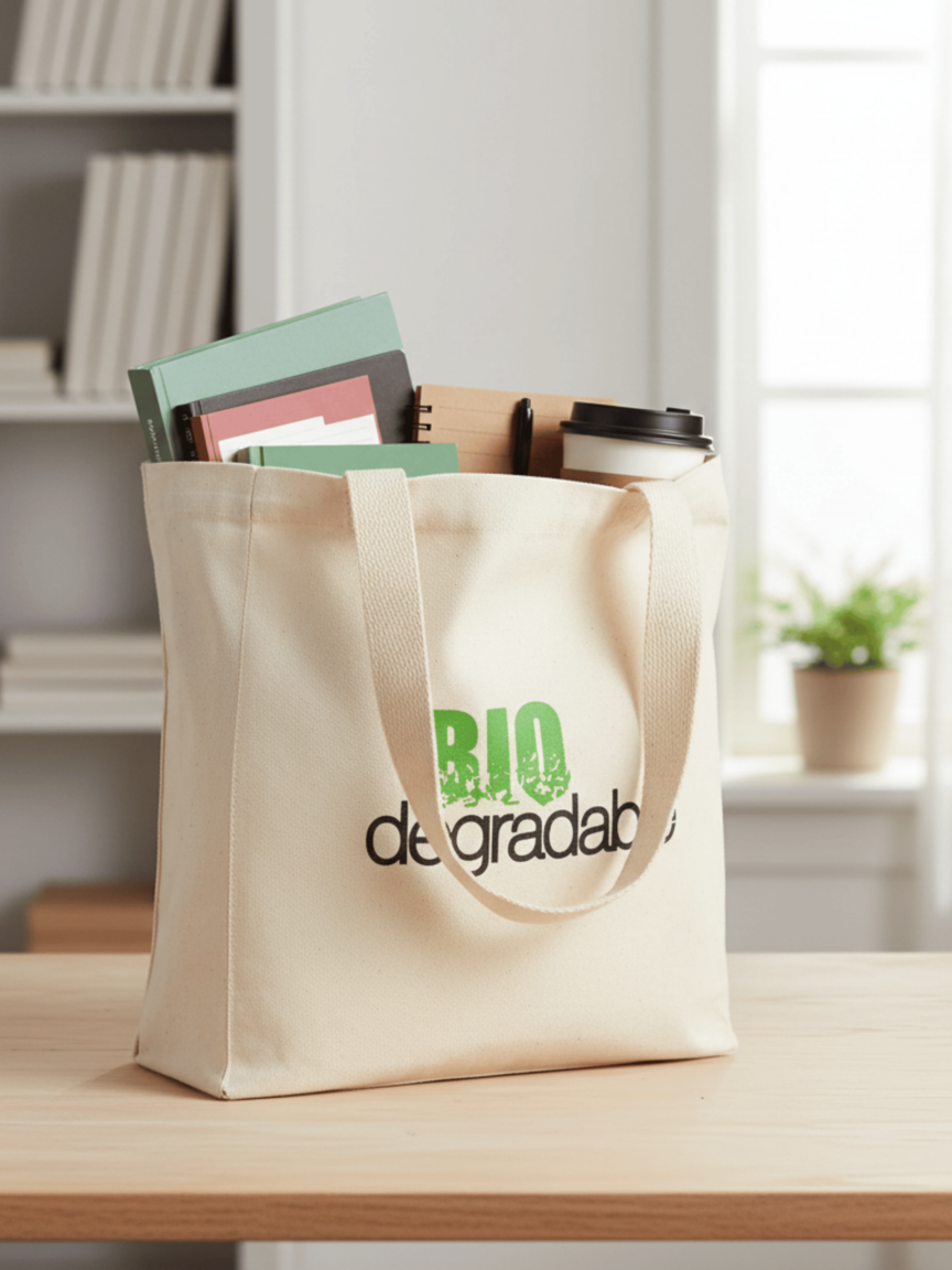 B9235 - Cotton Canvas Book Bag Tote - Image 2