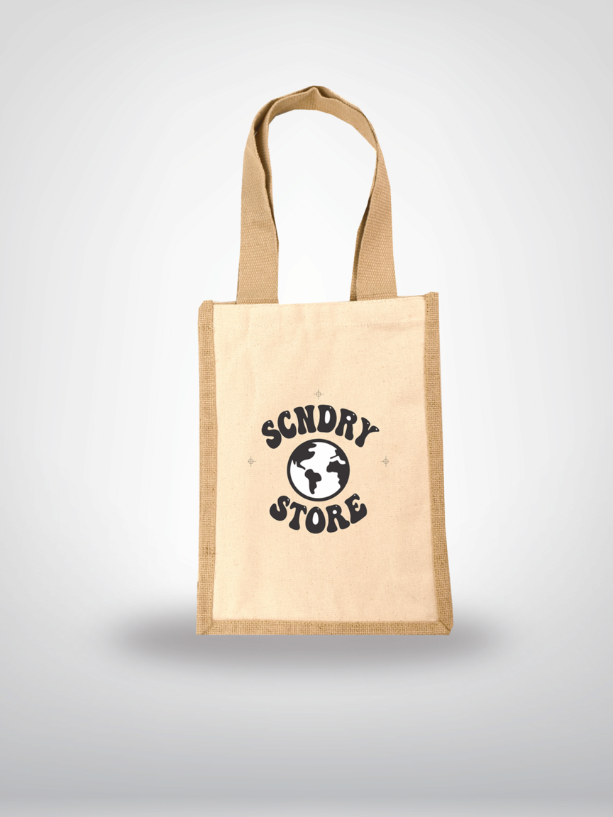 B3600 - Jute/ Canvas Mini Tote