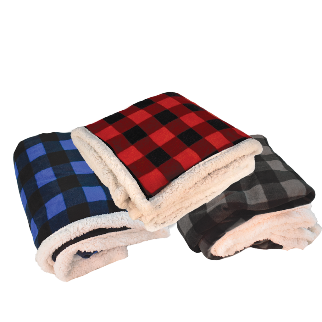 B5685 Deluxe Sherpa Throw Blanket Buffalo Check Ecorite