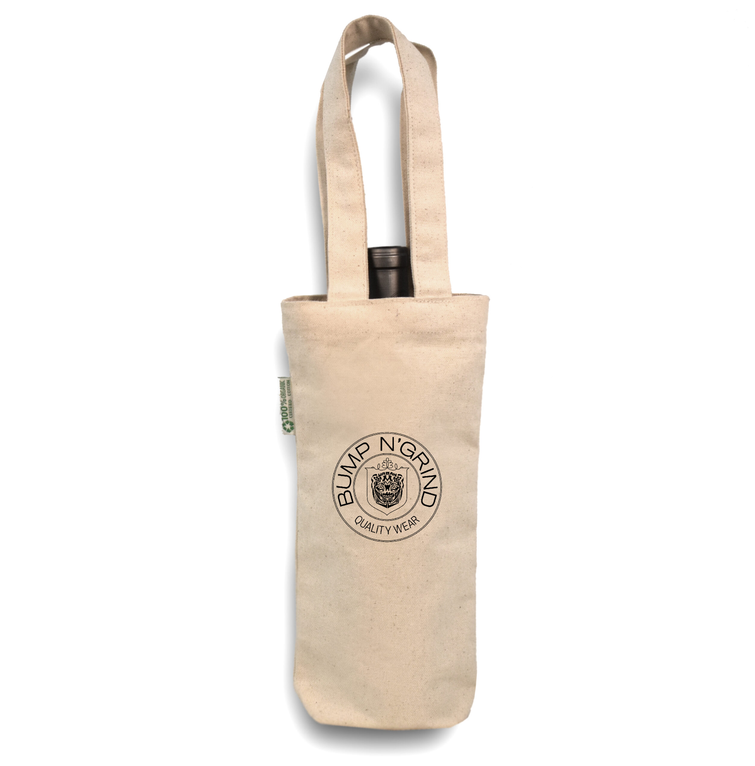 B3760 - Organic Cotton Single bottle Wine bag - Ecorite