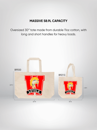 B9550 - Cotton Canvas MEGA Tote - Image 3