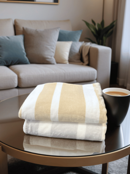 B5665 – Striped Flannel Fleece Blanket - Image 7